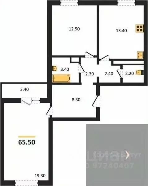 2-к кв. Воронежская область, Воронеж ул. Шидловского, 22 (65.5 м) - Фото 0