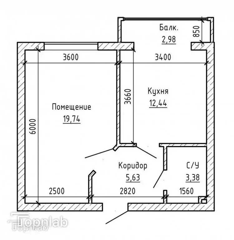 1-комнатная квартира: Нальчик, улица Шогенова, 77 (45 м) - Фото 1