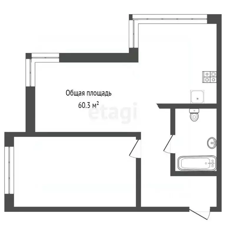 2-к кв. Кемеровская область, Кемерово Большевистская ул., 1А (60.3 м) - Фото 2