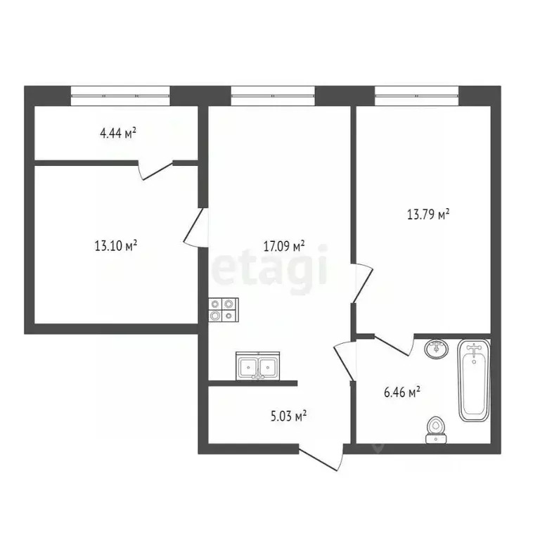 2-к кв. Санкт-Петербург Ремесленная ул., 21 (59.91 м) - Фото 1