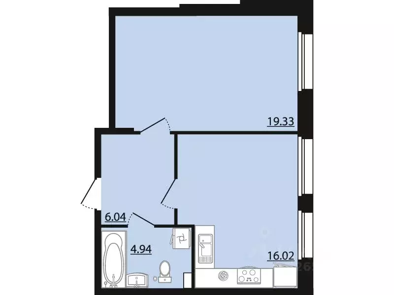 1-к кв. Воронежская область, Рамонский район, Яменское с/пос, пос. ... - Фото 1