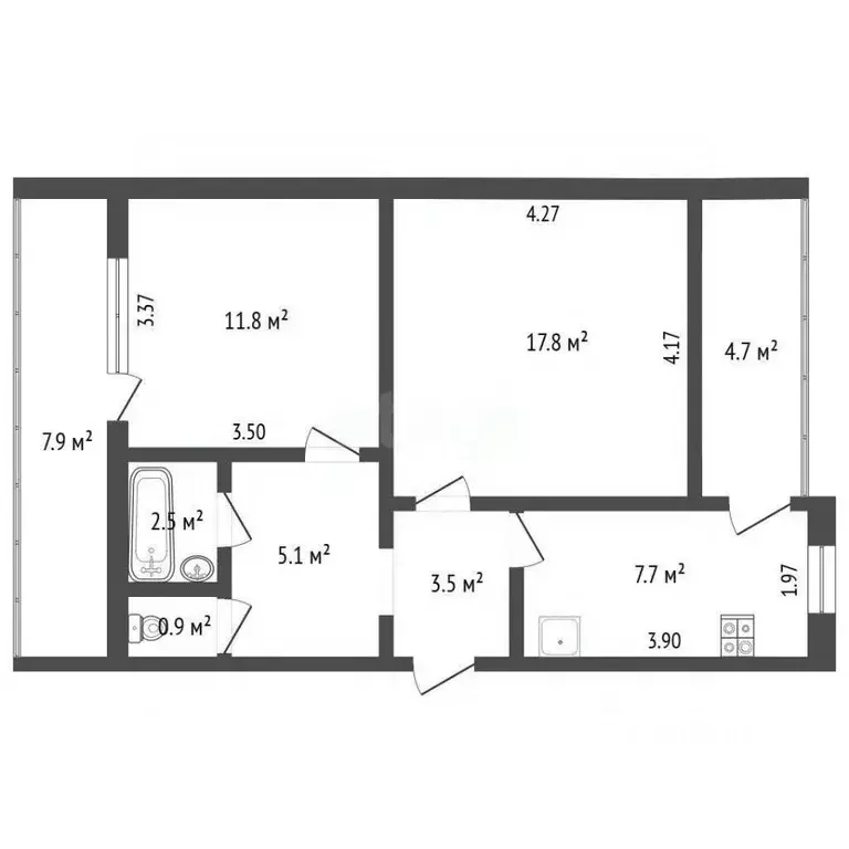 2-к кв. Севастополь ул. Маршала Геловани, 13 (61.6 м) - Фото 2