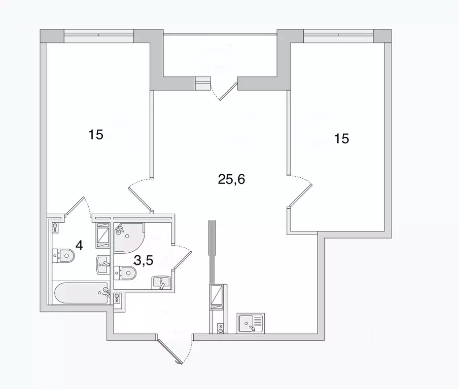 2-к кв. Санкт-Петербург Белоостровская ул., 10к2 (73.0 м) - Фото 1