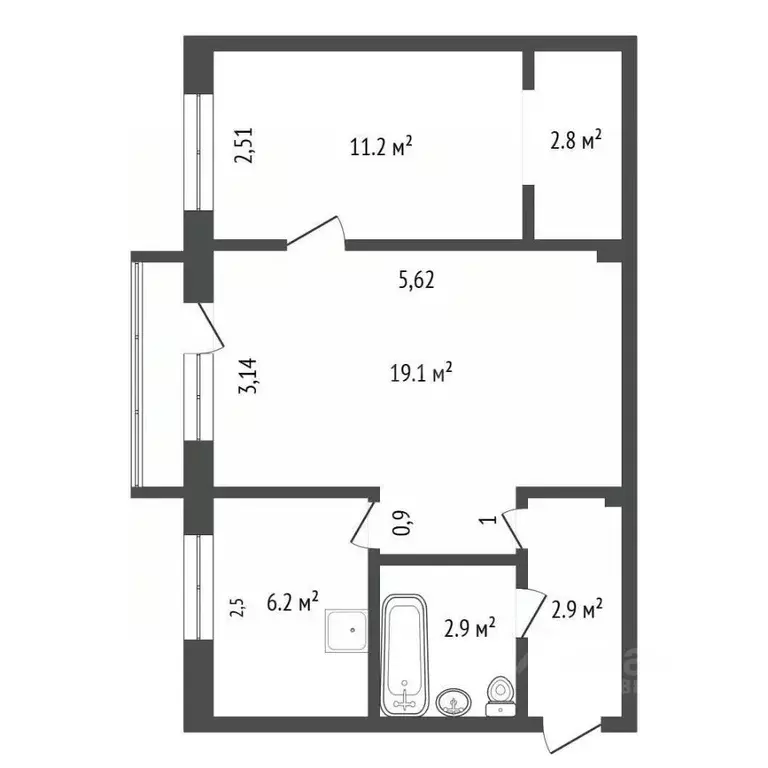2-к кв. Красноярский край, Красноярск Волгоградская ул., 15а (45.8 м) - Фото 2