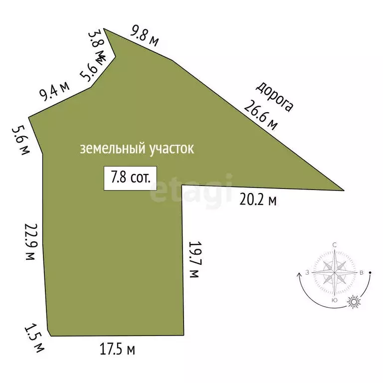 Участок в Тюмень, улица Чехова (7.79 м) - Фото 1