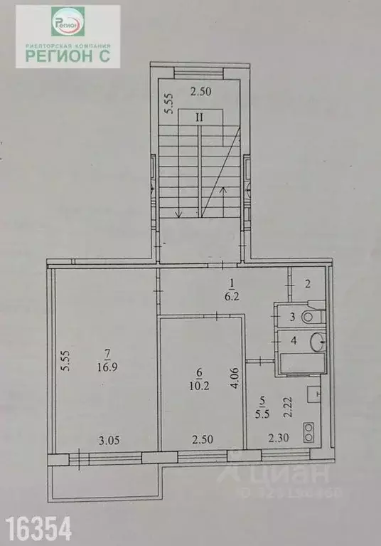 2-к кв. Архангельская область, Архангельск Ленинградский просп., 115 ... - Фото 2