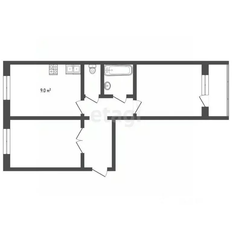 2-к кв. Ямало-Ненецкий АО, Муравленко ул. Ленина, 131 (51.3 м) - Фото 1