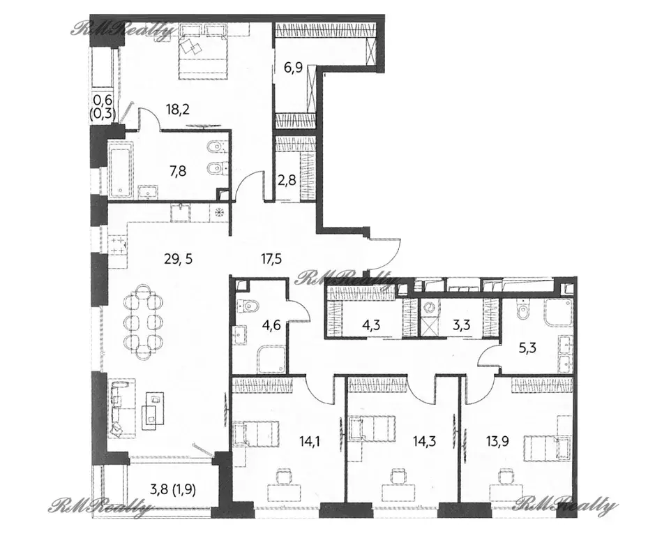 5-к кв. Москва ул. Нижние Мневники, 12 (146.0 м) - Фото 1
