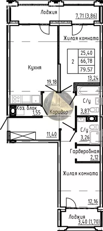 2-комнатная квартира: Санкт-Петербург, Алтайская улица, 39 (79.57 м) - Фото 0