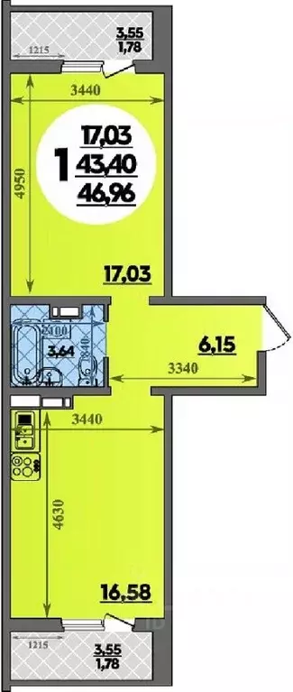 1-к кв. Краснодарский край, Краснодар ул. Генерал-лейтенанта ... - Фото 1
