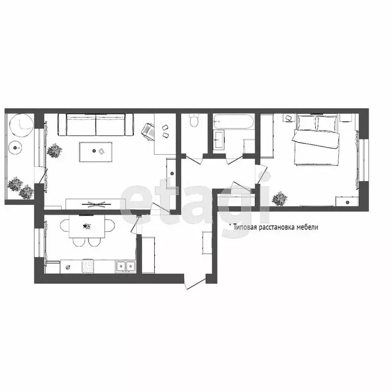 2-комнатная квартира: Тюмень, Полевая улица, 27 (50.4 м) - Фото 0