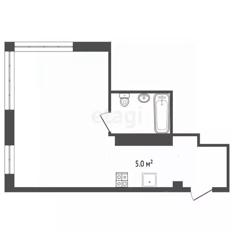 Студия Севастополь ул. Адмирала Фадеева, 48 (34.0 м) - Фото 2