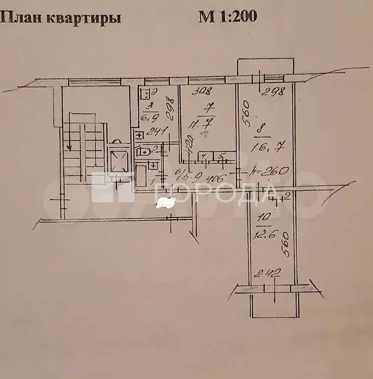 3-к. квартира, 59 м, 3/10 эт. - Фото 0