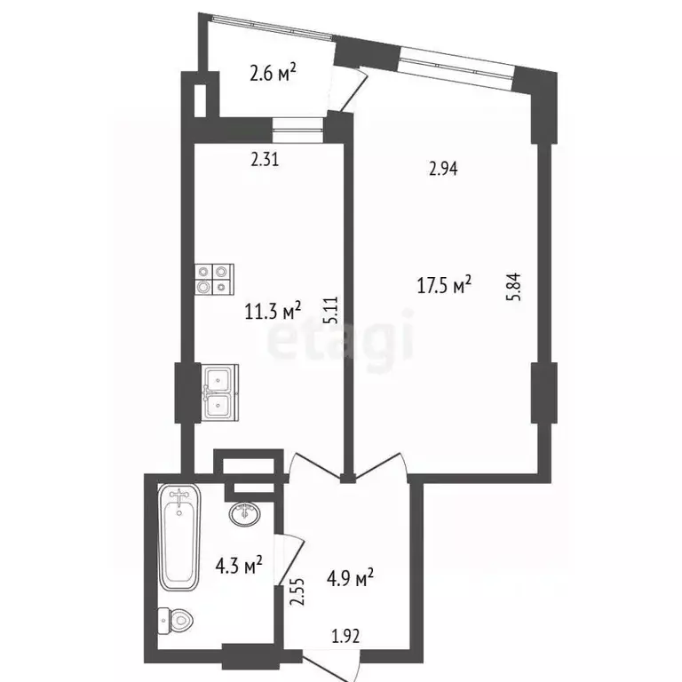 1-к кв. Ростовская область, Ростов-на-Дону Красноармейская ул., ... - Фото 2