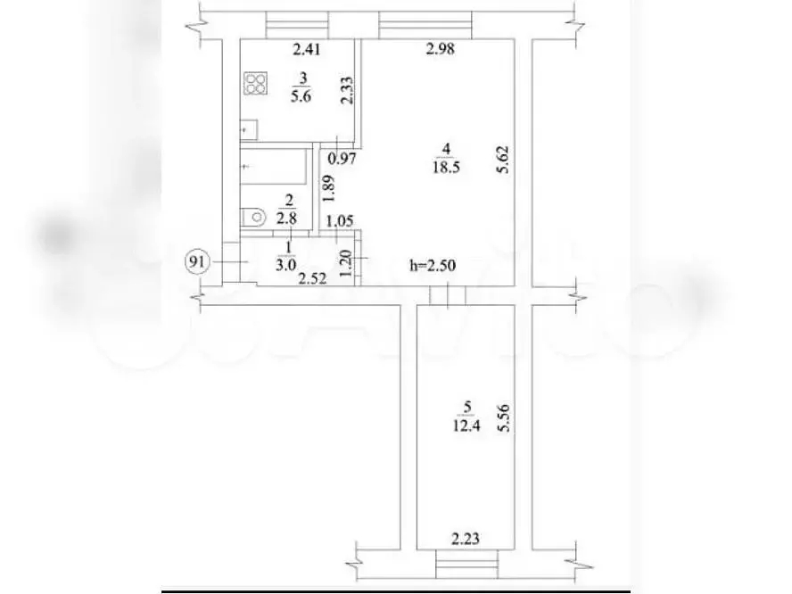 Аукцион: 2-к. квартира, 42,3 м, 4/5 эт. - Фото 0