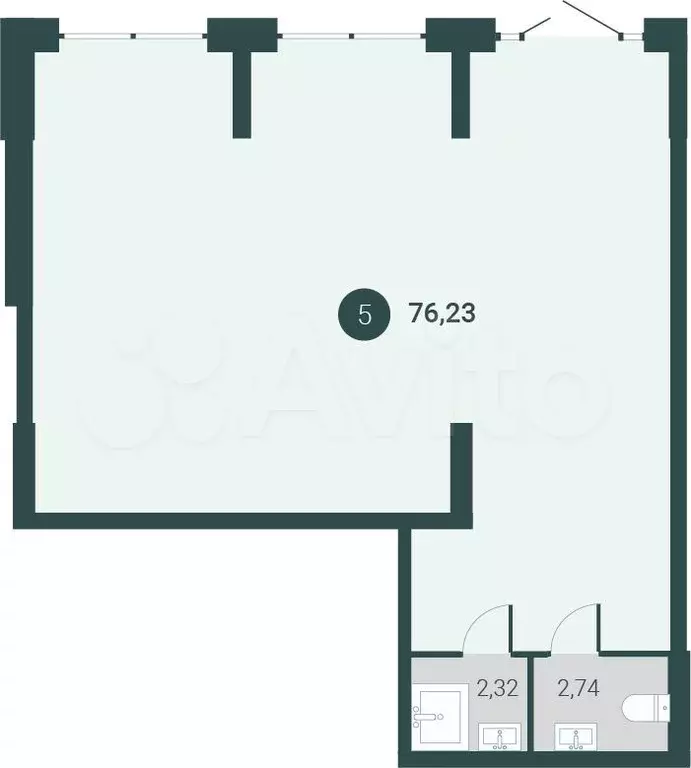 Продается офисное помещение, площадь 76.23 кв.м - Фото 0