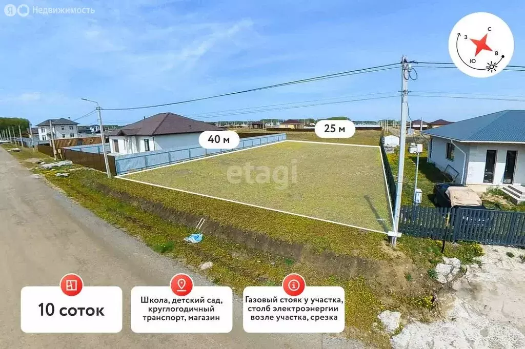 Участок в Тюменский район, село Кулига, Звёздная улица (10 м) - Фото 1