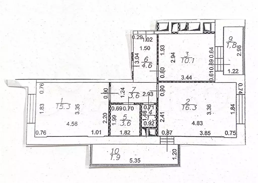 2-к. квартира, 57,4 м, 6/9 эт. - Фото 0