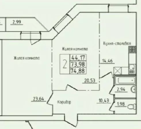 2-к кв. Архангельская область, Северодвинск просп. Труда, 76 (74.88 м) - Фото 0