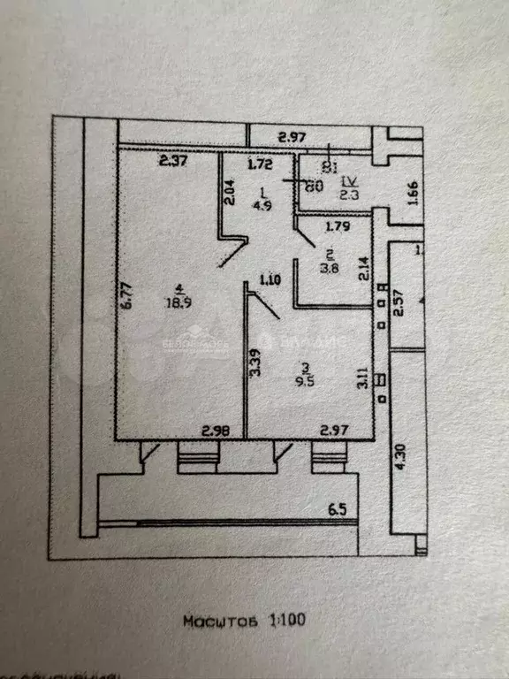 1-к. квартира, 37,1 м, 2/9 эт. - Фото 0