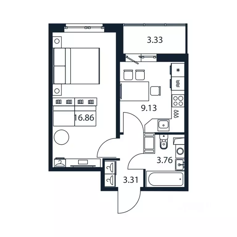 1-к кв. Ленинградская область, Мурино Всеволожский район, ул. ... - Фото 1