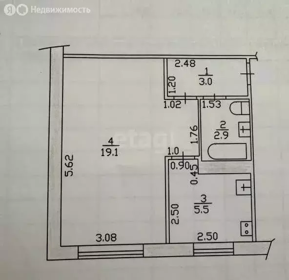 1-комнатная квартира: Казань, улица Нурсултана Назарбаева, 68 (30.5 м) - Фото 1
