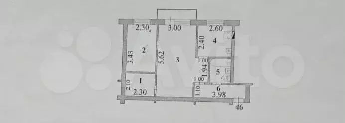 2-к. квартира, 45,2 м, 4/4 эт. - Фото 0