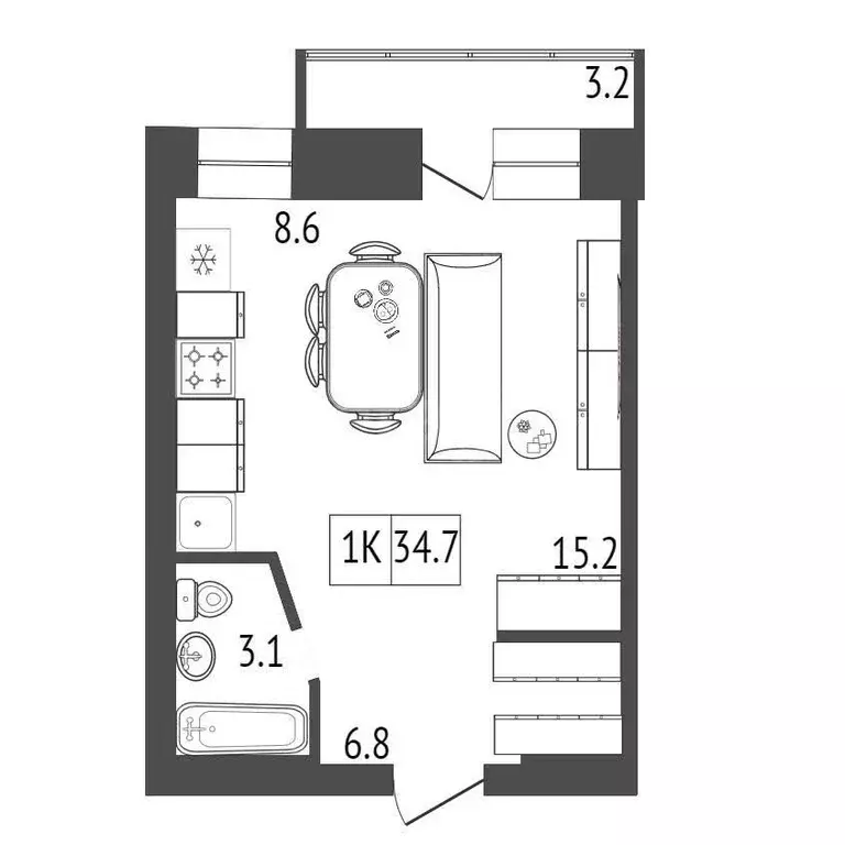Продаётся квартира-студия, 34.4 м - Фото 0