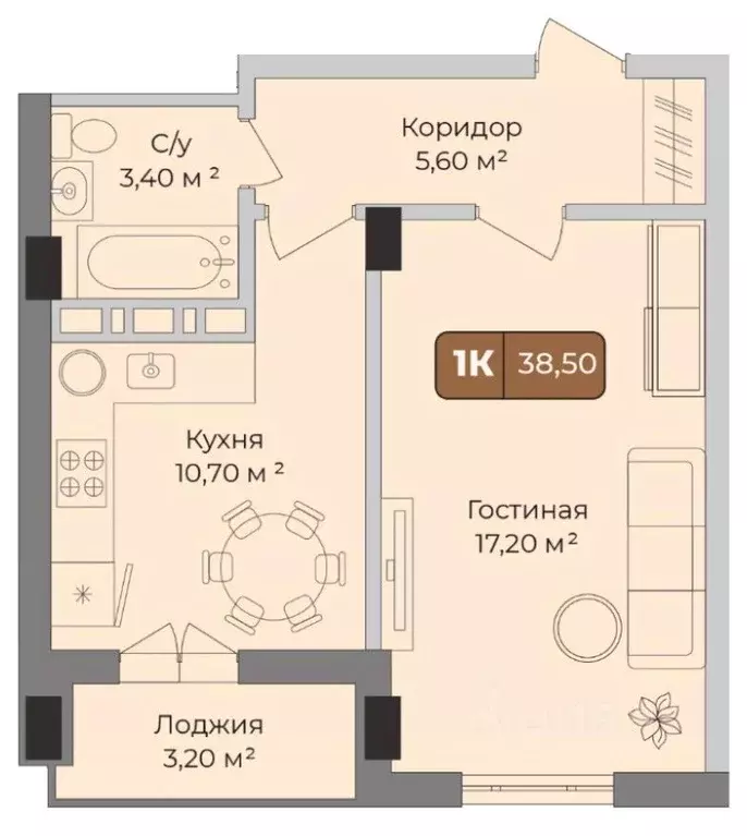 1-к кв. Краснодарский край, Краснодар Музыкальный мкр, ул. Имени ... - Фото 0