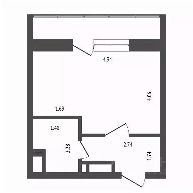 Студия Красноярский край, Красноярск ул. Апрельская, 5А (23.7 м) - Фото 2
