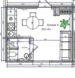 Студия Пермский край, Пермь Хлебозаводская ул., 22 (20.3 м) - Фото 2