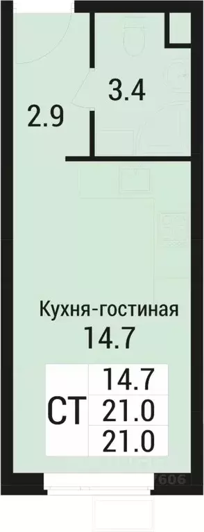 Студия Московская область, Люберцы городской округ, Малаховка пгт Дом ... - Фото 0