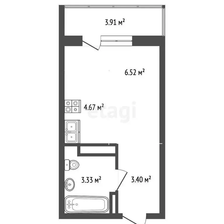 Квартира-студия: Судак, улица Айвазовского, 8 (19.09 м) - Фото 0