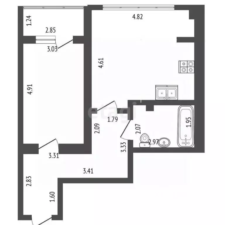 2-к кв. Севастополь ул. Челнокова, 29к2 (55.0 м) - Фото 1