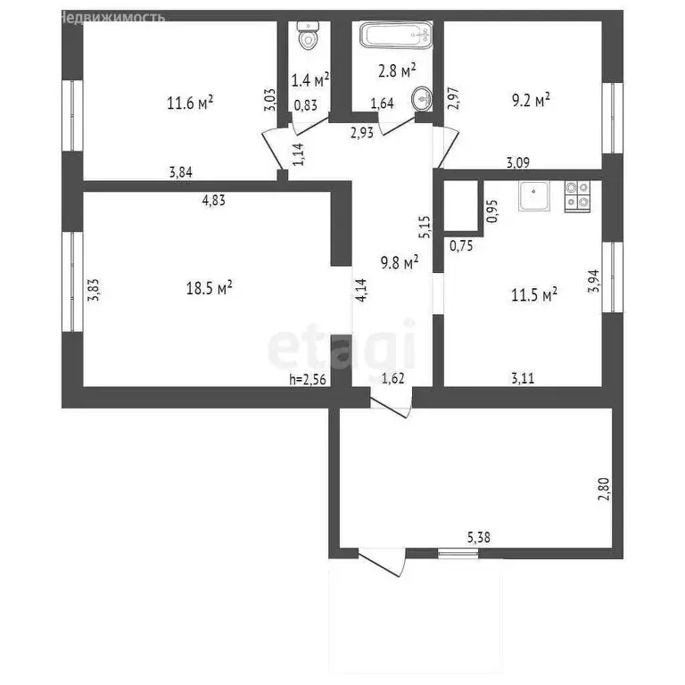 Дом в Бийский район, посёлок Амурский, Дачная улица (64.8 м) - Фото 1
