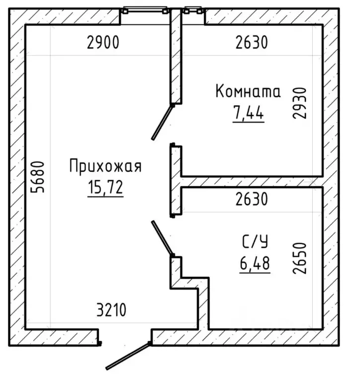 Студия Кабардино-Балкария, Нальчик ул. Солнечная (30.0 м) - Фото 2