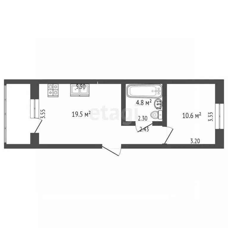 1-к кв. Ямало-Ненецкий АО, Ноябрьск ул. Юности, 4 (37.8 м) - Фото 2