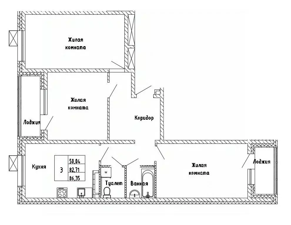 3-к кв. Сахалинская область, Южно-Сахалинск Горизонт жилой комплекс ... - Фото 1