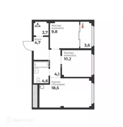 Продаётся 2-к квартира, 55 м - Фото 0