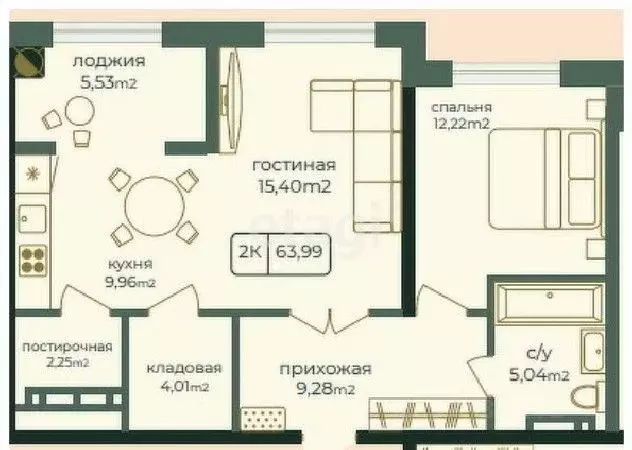 2-к кв. Дагестан, Каспийск просп. Акулиничева (63.99 м) - Фото 0