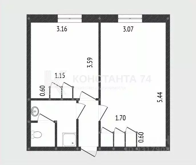 Комната Челябинская область, Миасс ул. Вернадского, 5 (30.0 м) - Фото 2