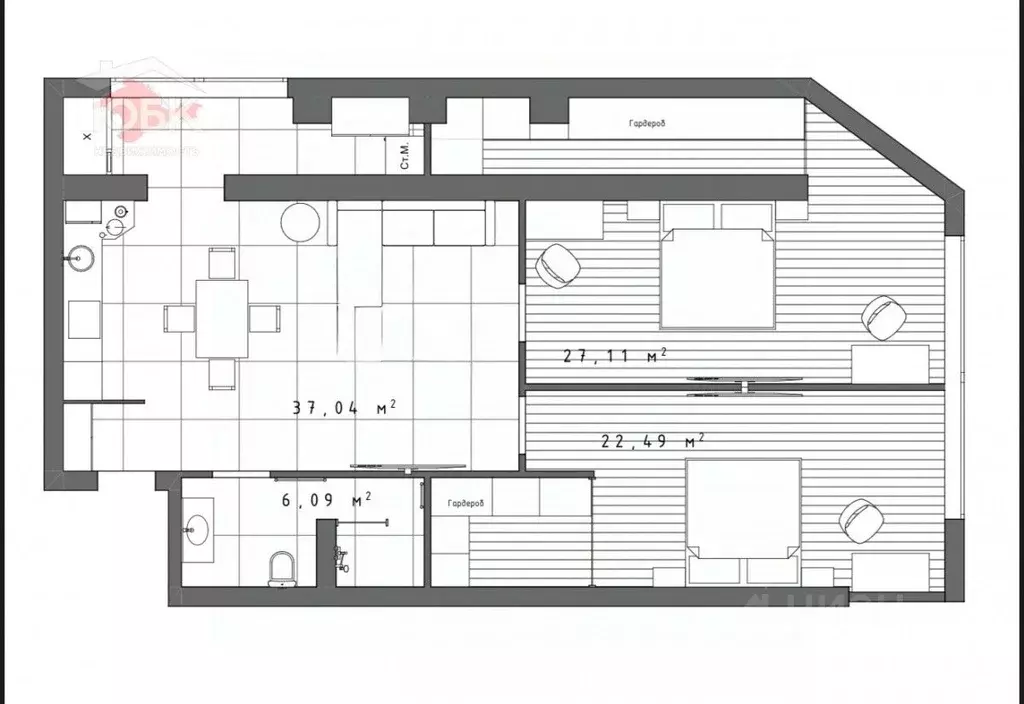 2-к кв. Крым, Евпатория ул. Толстого, 38А (98.0 м) - Фото 2