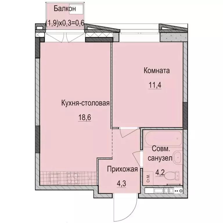 1-к кв. Татарстан, Казань Ферма-2 жилмассив,  (39.1 м) - Фото 0