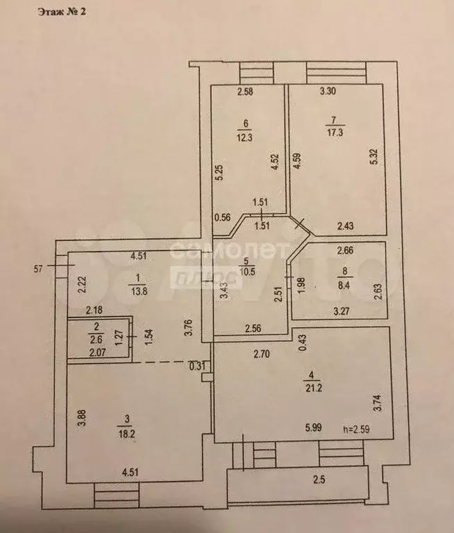 3-к. квартира, 104,3 м, 2/10 эт. - Фото 0