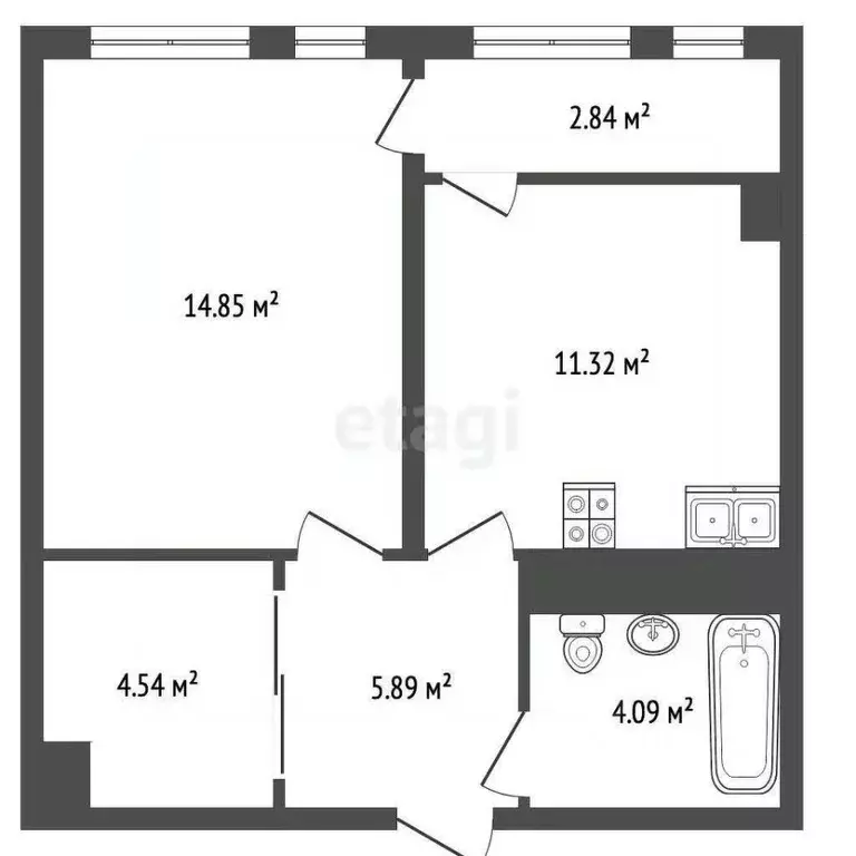 1-к кв. Ростовская область, Батайск ул. Ленина, 168Г (40.2 м) - Фото 1