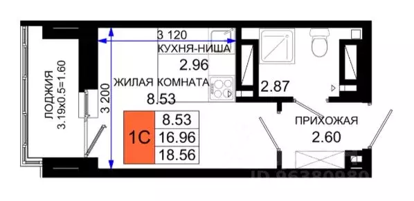 Студия Ростовская область, Ростов-на-Дону Нефтекачка кв-л, Октябрь ... - Фото 0