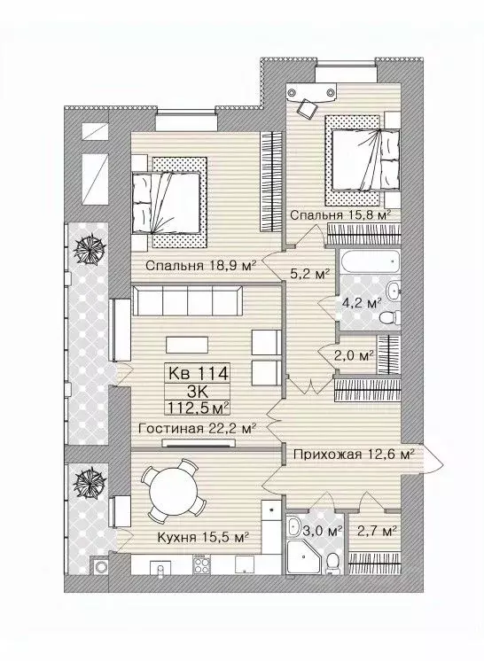 3-к кв. Рязанская область, Рязань Введенская ул., 80А (112.5 м) - Фото 0