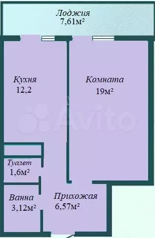 1-к. квартира, 50,1 м, 8/16 эт. - Фото 0