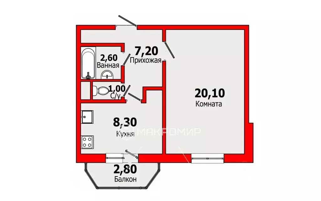 1-к кв. Санкт-Петербург Богатырский просп., 51К2 (39.2 м) - Фото 2