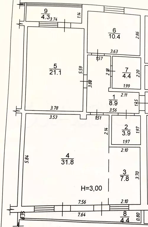 2-к. квартира, 97 м, 4/5 эт. - Фото 0